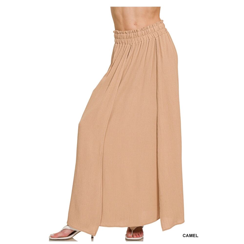 Zenana - Woven Crinkle Gauze Long Skirt - Large - Picture 2 of 6